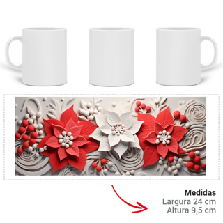 Nome do produto Caneca 3D - Natal - Flores