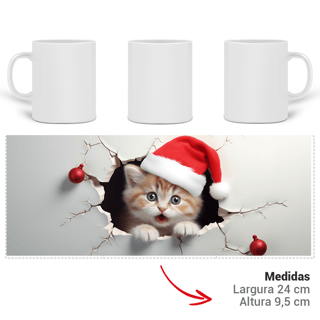 Nome do produto Caneca 3D - Natal - Gato
