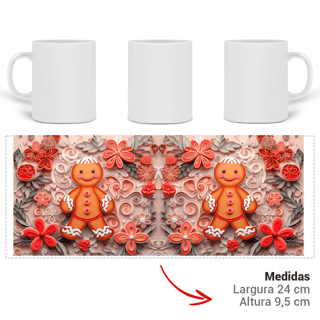 Nome do produto Caneca 3D - Natal - Gingerbread