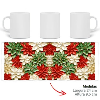 Nome do produto Caneca 3D - Natal - Flores
