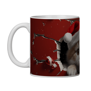 Nome do produto Caneca 3D - Natal - Gato