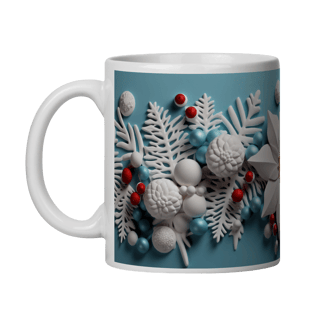 Nome do produto Caneca 3D - Natal - Flores