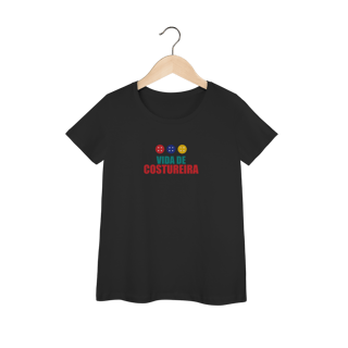 CAMISETA BABY LONG FEM. T&R VIDA DE COSTUREIRA