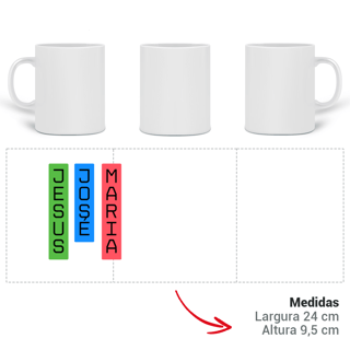 Nome do produto Caneca - Jesus, José e Maria