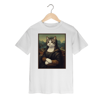 Nome do produto Camiseta Infantil - Mona Lisa Cat
