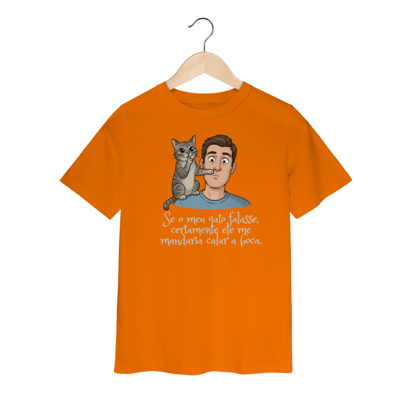 Camiseta Infantil - Se Meu Gato Falasse