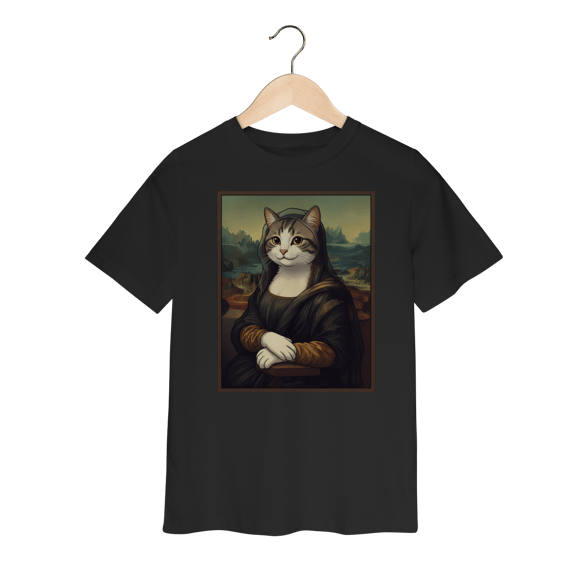 Camiseta Infantil - Mona Lisa Cat