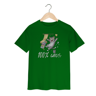 Nome do produto Camiseta Infantil - 100% Caos