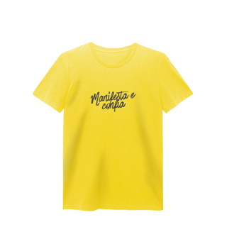 Nome do produto Camiseta Baby Long Estonada “Manifesta e Confia” | 4 Cores
