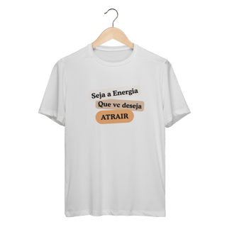 Nome do produto Camiseta Sport Dry UV “Seja Energia” – Coleção Frequência Positiva