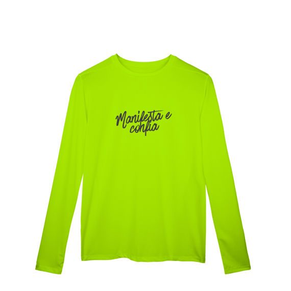 Camiseta Manga Longa Sport Dry UV “Manifesta e Confia” | Unissex, 7 Cores