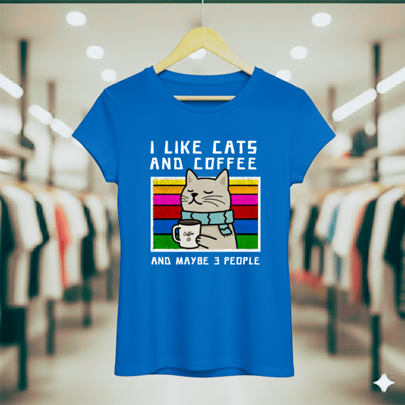 Baby Look (Gatos & Café) - Algodão 30.1 Quality