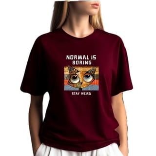 Nome do produto Camiseta Vinho Gato Normal Is Boring - Confortável