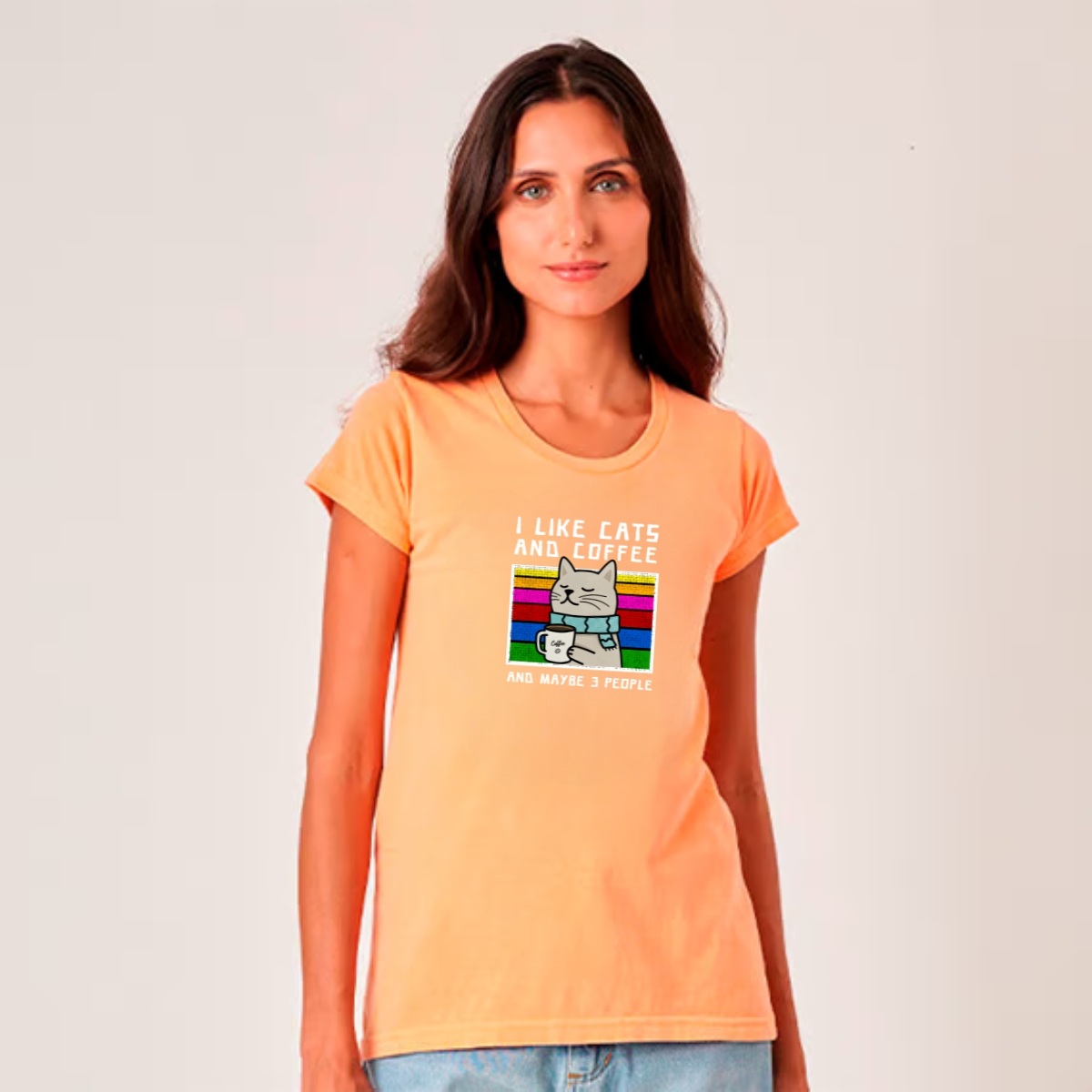 Nome do produto: Baby Look I Like Cats and Coffee