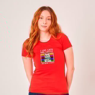 Nome do produto Baby Look I Like Cats and Coffee