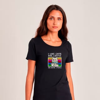 Nome do produto Baby Look I Like Cats and Coffee