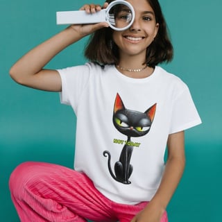 Nome do produto Camiseta Baby Long Quality - Not Today Gato Sarcástico (Algodão 30.1)