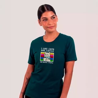 Nome do produto Baby Look I Like Cats and Coffee