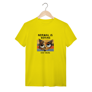 Nome do produto Camiseta Amarela Gato Normal Is Boring - Algodão 30.1