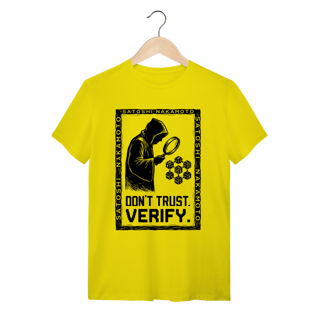 Nome do produto Camiseta Satoshi Nakamoto – Don't Trust. Verify – Criptografia Cypherpunk