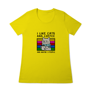 Nome do produto Baby Look I Like Cats and Coffee