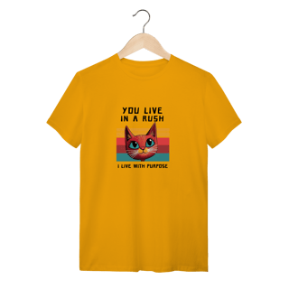 Nome do produto Camiseta Amarelo Gato Frase Inglês - 100% Algodão