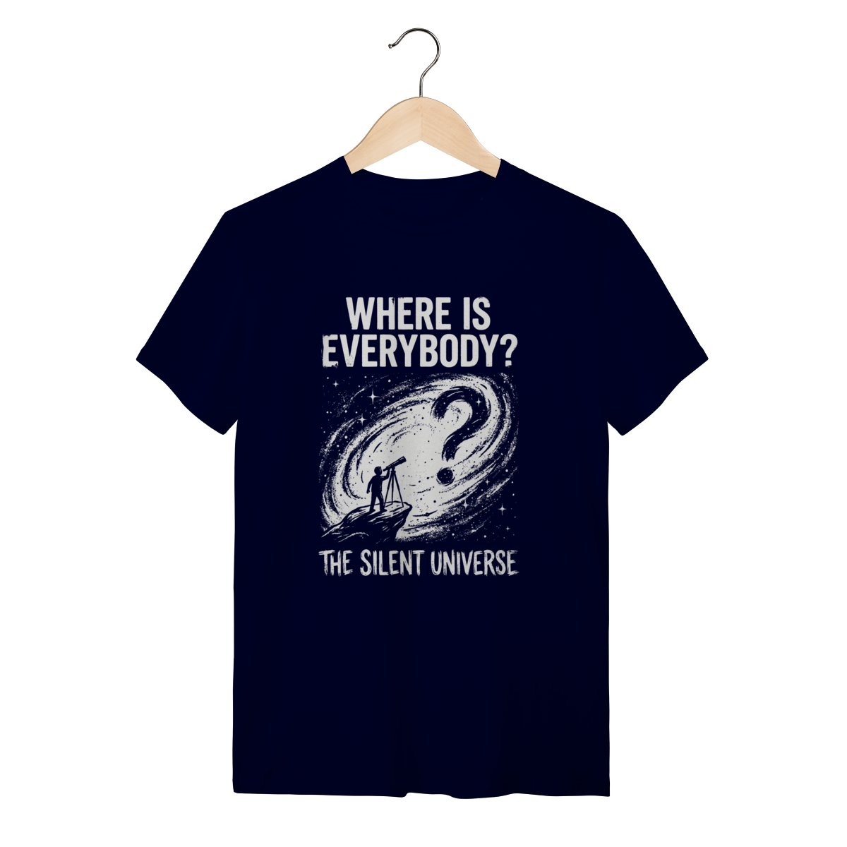 Nome do produto: Camiseta Paradoxo de Fermi: O Silêncio do Universo
