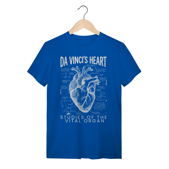 Camiseta Coração Anatômico Da Vinci: A Mecânica da Vida