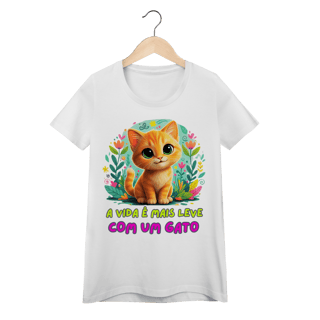 Nome do produto Camiseta Baby Long Quality Gato Pipu - Vida Mais Leve