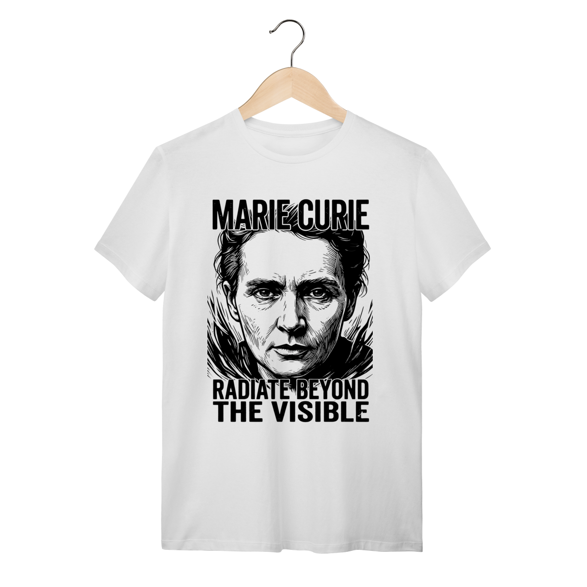 Nome do produto: Camiseta Marie Curie Física Radioatividade Unissex