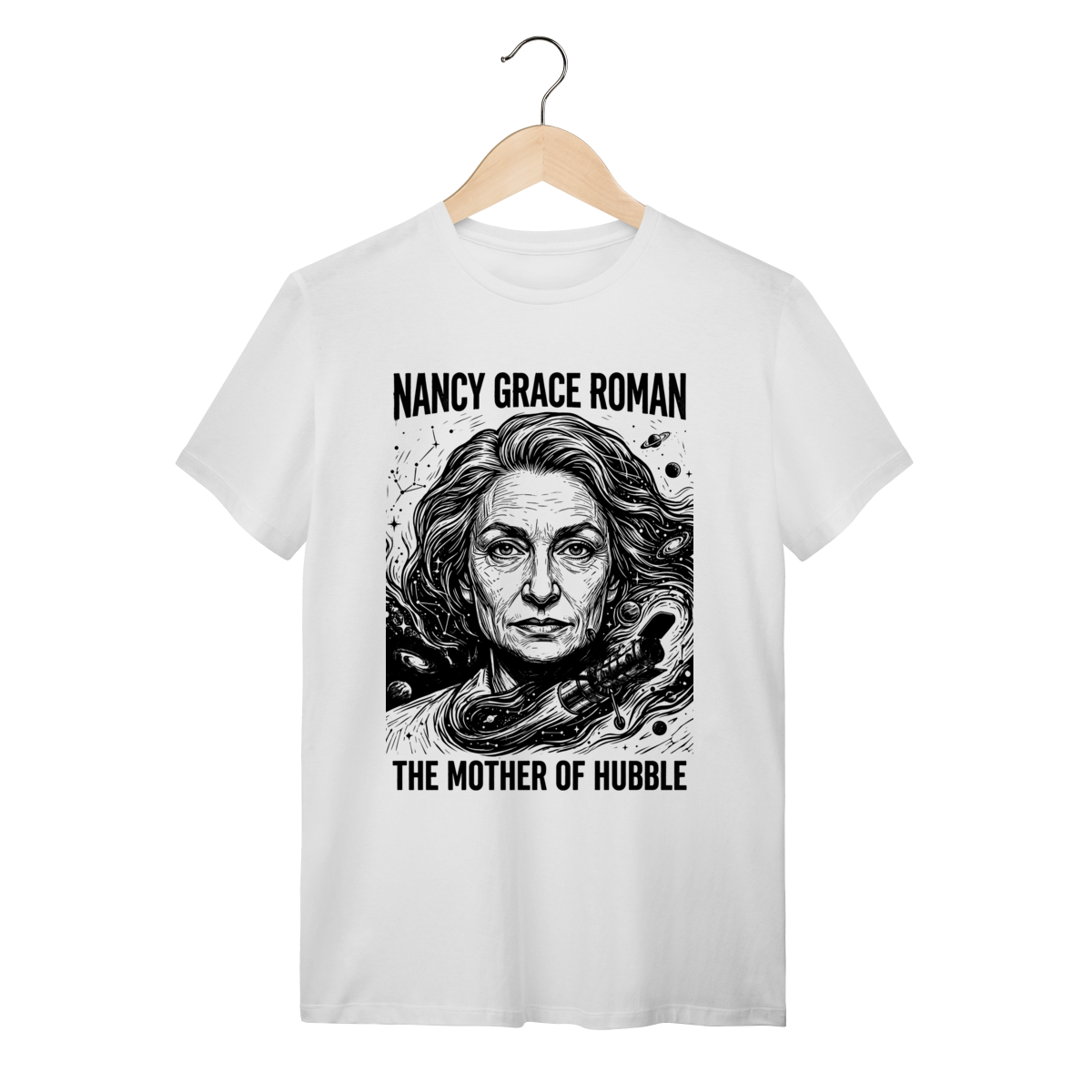 Nome do produto: Camiseta Branca Estampa Nancy Grace Roman The Mother Of Hubble