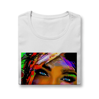 Nome do produto Camiseta Baby Long Quality - Arte Pop Abstrata Olhos Azuis