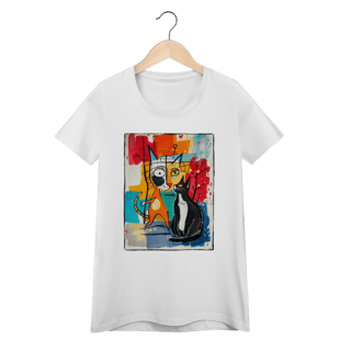 Nome do produto Camiseta Baby Long Quality - Cubismo Felino Abstract Cats (Algodão 30.1)