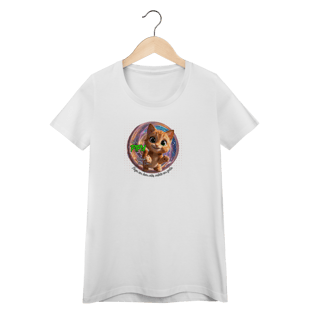 Nome do produto Camiseta Baby Long Quality Gato Pipu - Alegria Todo Dia