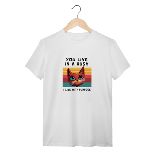 Nome do produto Camiseta Branca Gato Retro - Malha 30.1