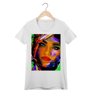 Nome do produto Camiseta Baby Long Quality - Arte Pop Abstrata Olhos Azuis