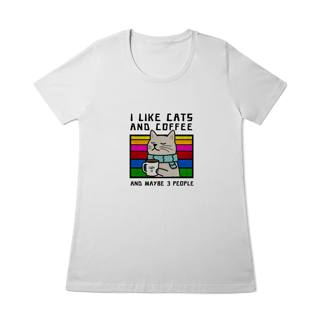 Nome do produto Baby Look I Like Cats and Coffee