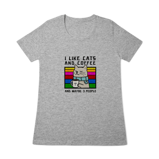 Nome do produto Baby Look I Like Cats and Coffee