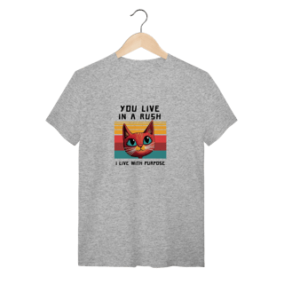 Nome do produto Camiseta Cinza Mescla Gato Purpose - Moda Geek