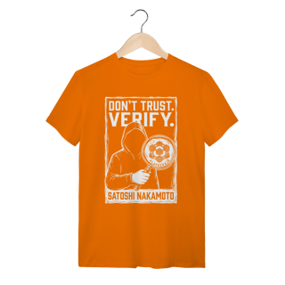 Nome do produto Camiseta Satoshi Nakamoto – Don't Trust. Verify – Criptografia Cypherpunk