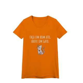 Nome do produto Baby Look Feminina Algodão Gatinho Adote Um Amigo Pet Frase.