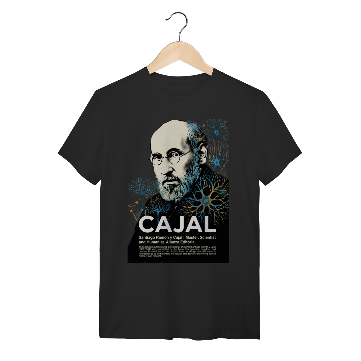 Nome do produto: Camiseta Santiago Ramón y Cajal - A Arte da Neurociência