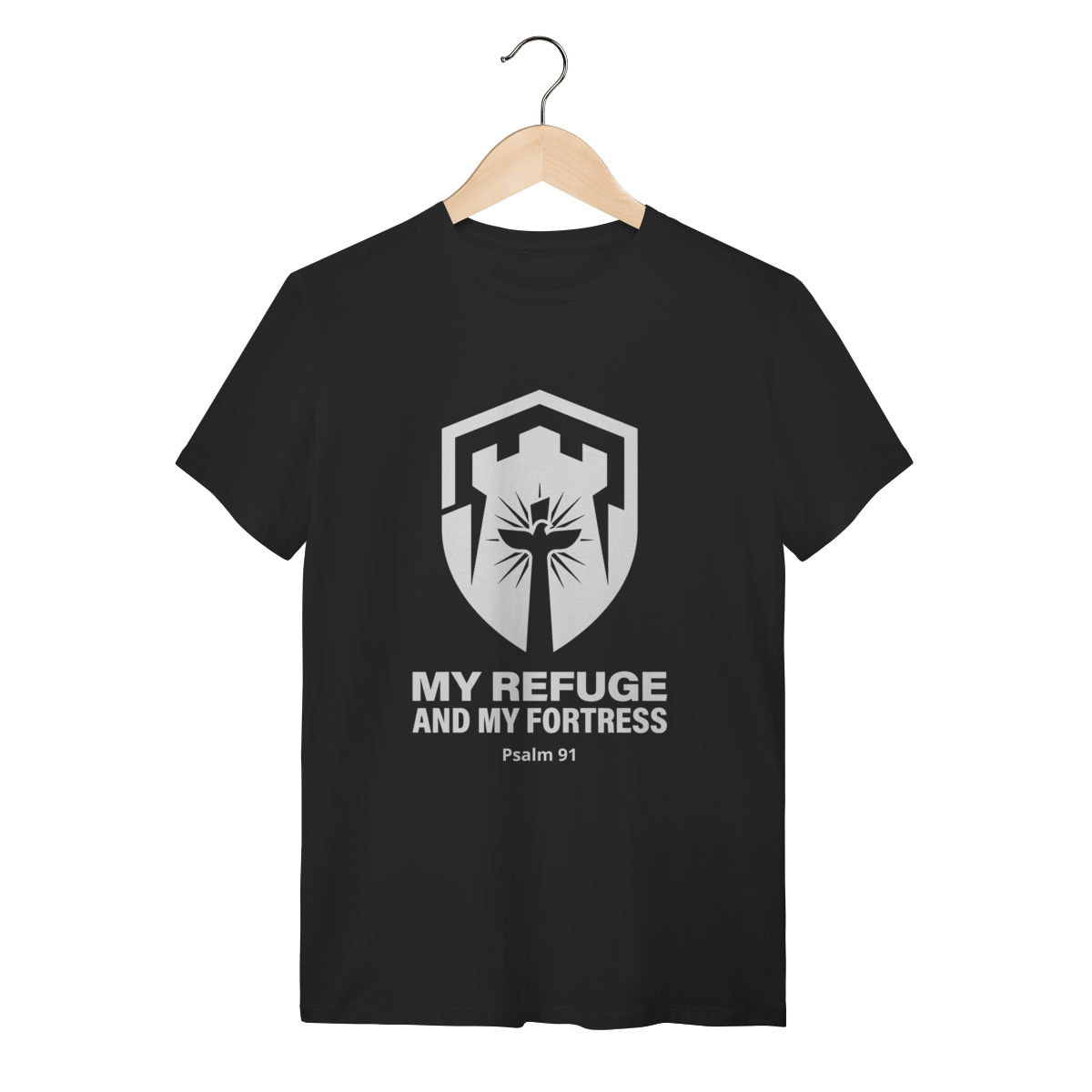 Nome do produto: Camiseta Salmo 91: My Refuge and Fortress – Edição Especial Proteção Divina
