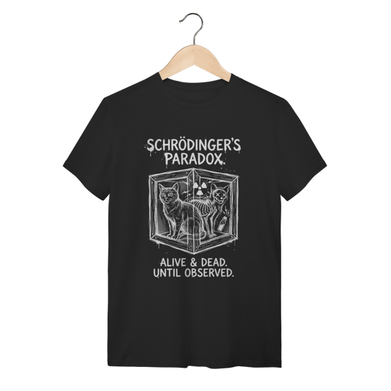 Camiseta Gato de Schrödinger: O Paradoxo Quântico