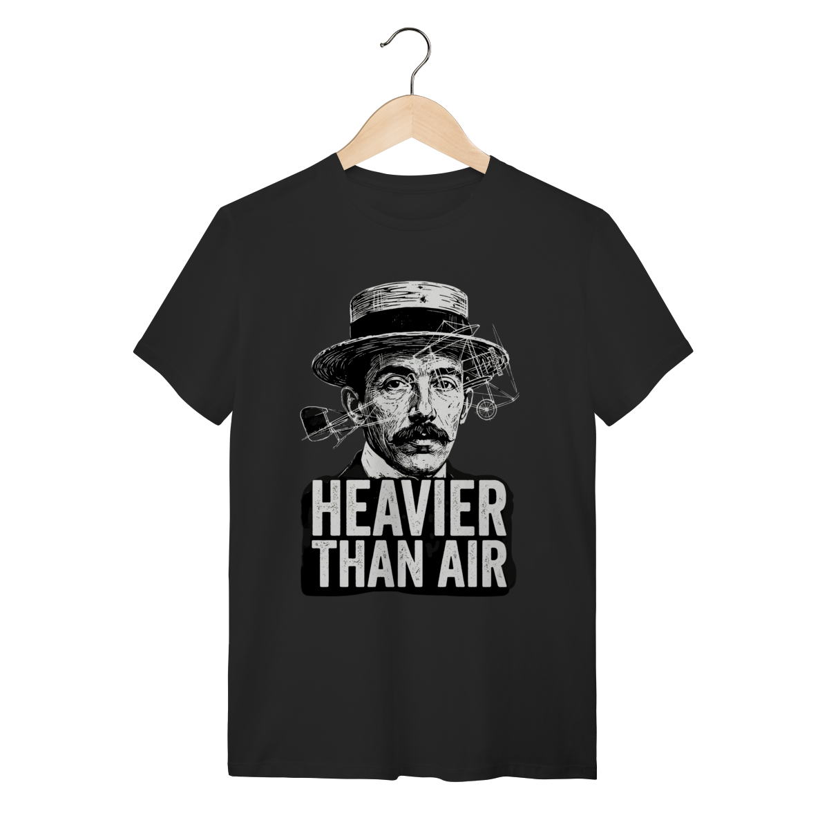 Nome do produto: Camiseta Santos Dumont – Coleção Heavier Than Air (3 Estampas Exclusivas)