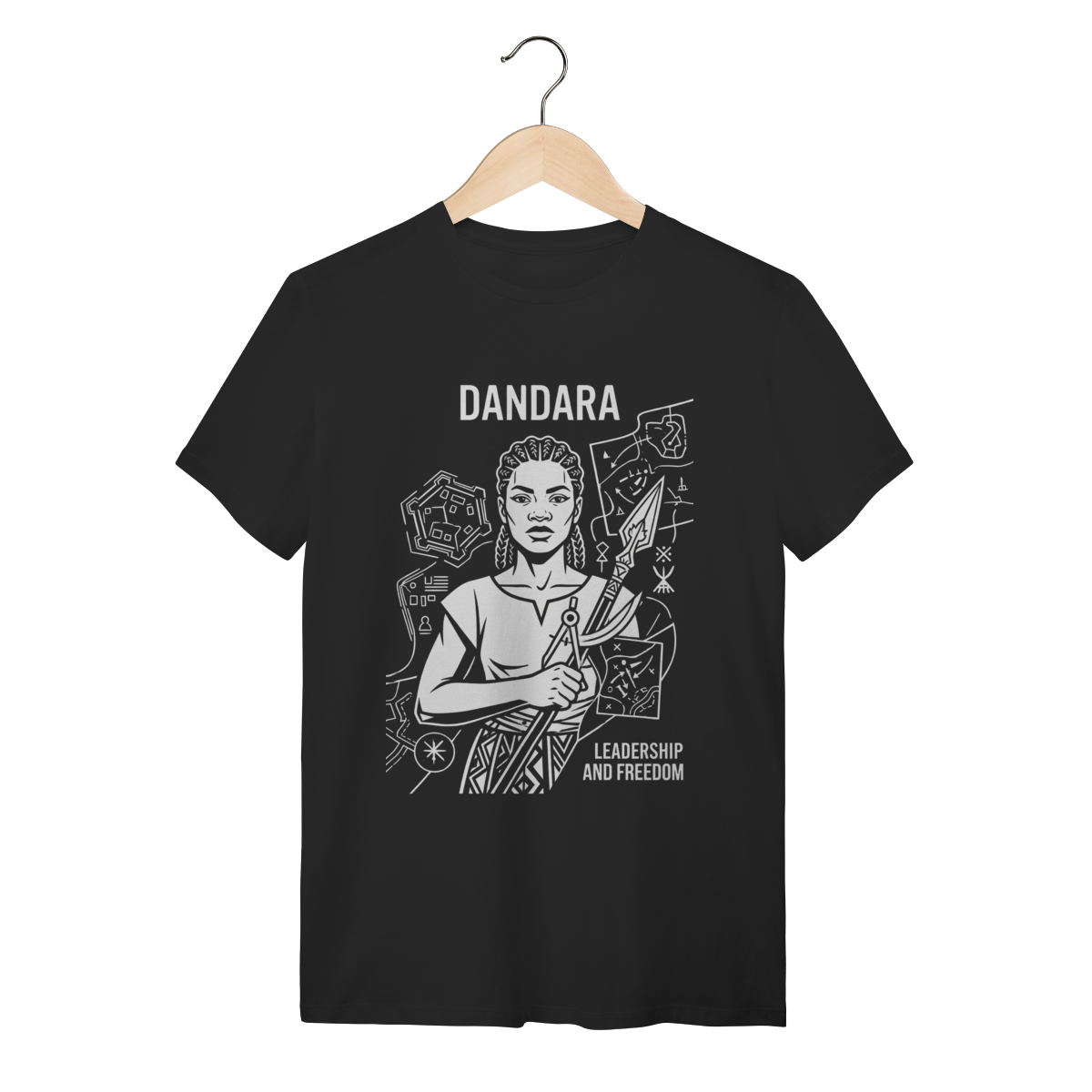 Nome do produto: Camiseta Dandara dos Palmares – História do Brasil