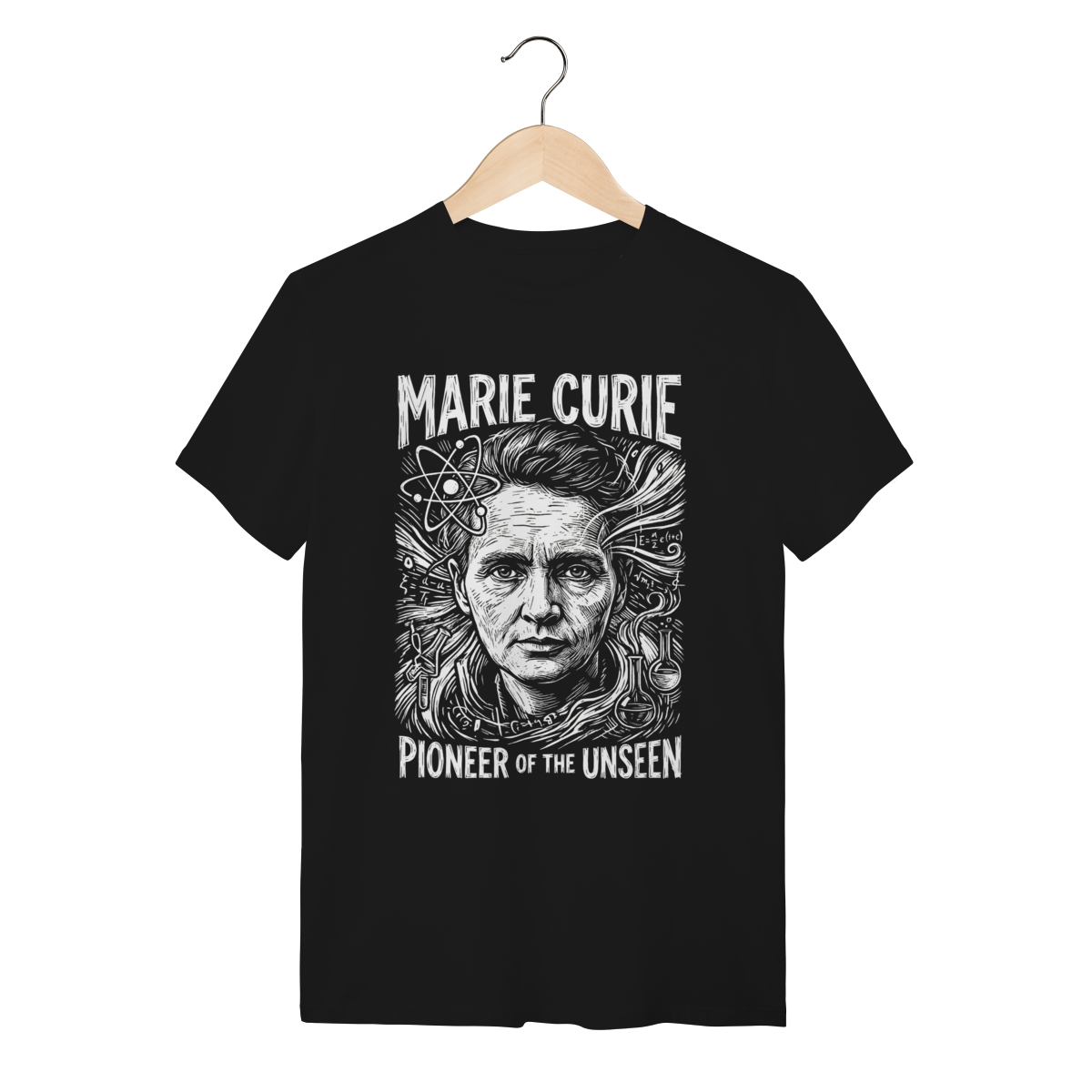Nome do produto: Camiseta Marie Curie Ciência Unissex Algodão Premium
