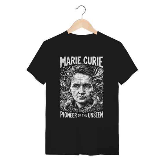 Camiseta Marie Curie Ciência Unissex Algodão Premium