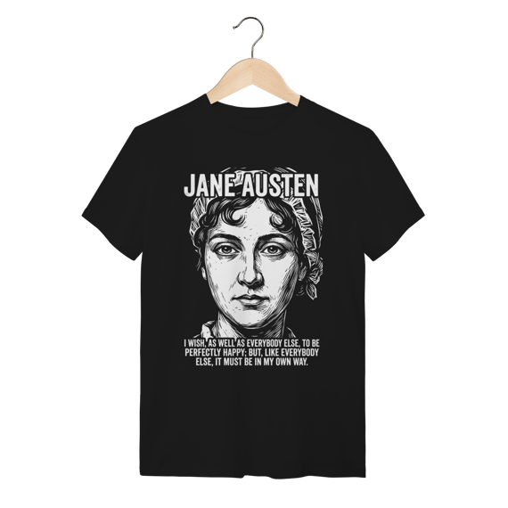 Camiseta Jane Austen Literatura Clássica Algodão Premium