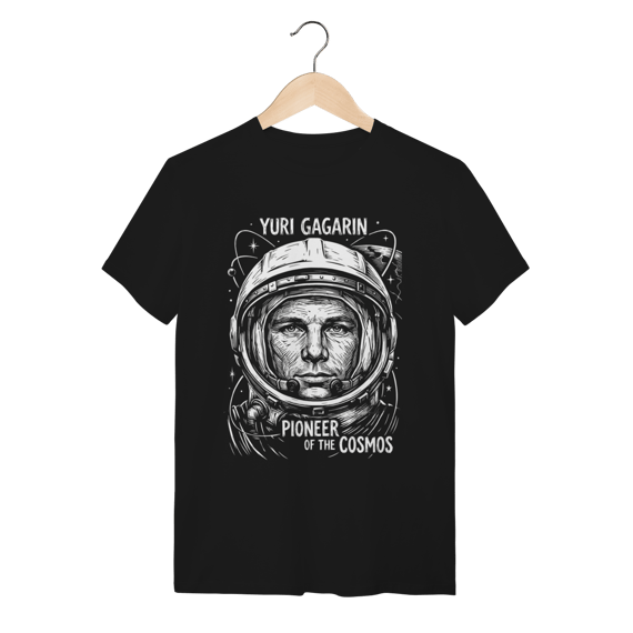 Camiseta Yuri Gagarin Cosmos Espaço Algodão Premium Unissex